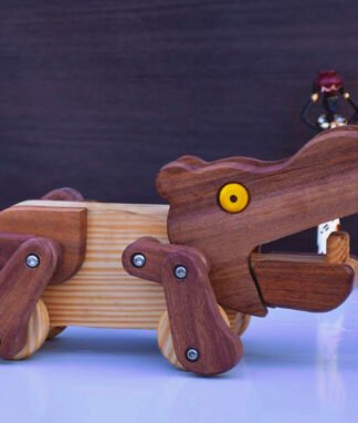 Wooden Hippo with Wheels