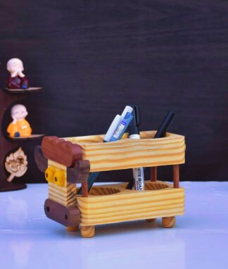 Wooden Cow Pen Holder